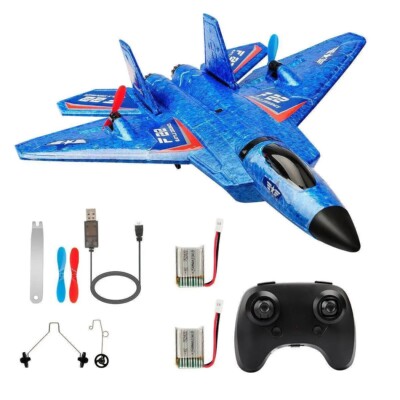 3-Axis Gyro RC Aircraft F22 Fighter Night Flight 2.4G Remote Control Plane Model