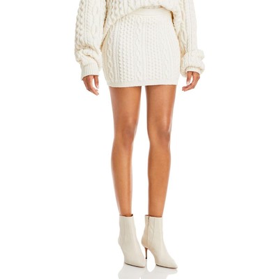 

Женское белое шерстяное мини-платье косой вязки Alice and Olivia Ingrid размера  BHFO 3566, Soft white