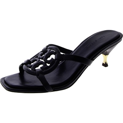 Женские черные кожаные туфли-слипоны Tory Burch на каблуке 6 см (B,M) BHFO 7048