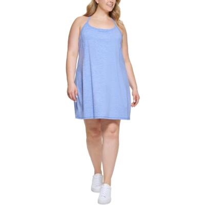 

Женское синее вязаное спортивное платье на бретелях Calvin Klein Performance Plus  BHFO 8977, Hyacinth