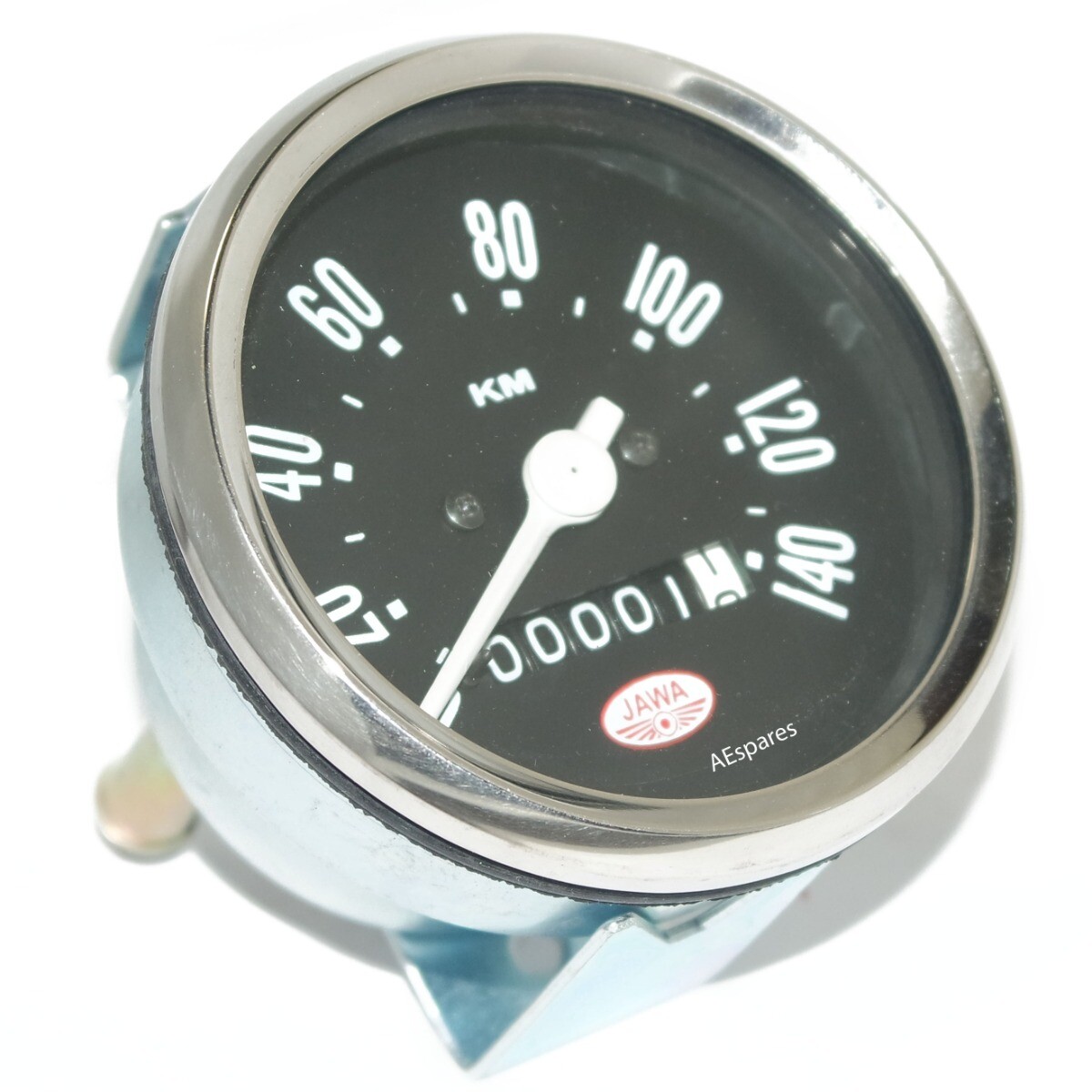 Speedometer With 32" Speedo Cable 140 Kph Black Face Jawa CZ Motorcycle 