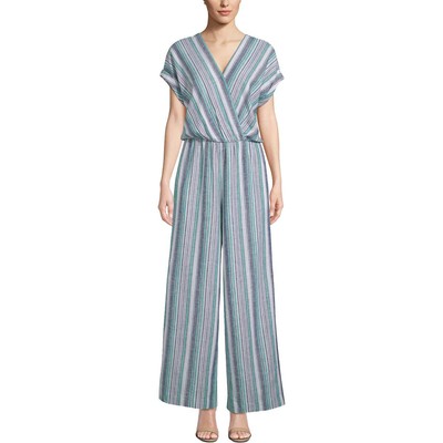 Женский белый комбинезон в полоску с широкими штанинами ECI New York Womens L BHFO 3337