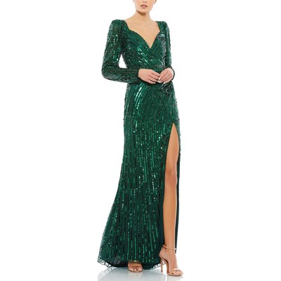 Женское зеленое вечернее платье Mac Duggal с украшением 6 BHFO 2861