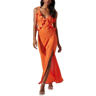 ASTR Womens High Side Slit Shoulder Tie Cocktail And Party Dress BHFO 6468