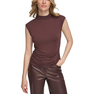 Женская коричневая блузка с коротким рукавом Calvin Klein X-Fit, пуловер, верхняя рубашка S BHFO 4898