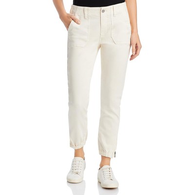 Paige Womens Ivory High Rise Crop Solid Jogger Jeans 32 BHFO 5501