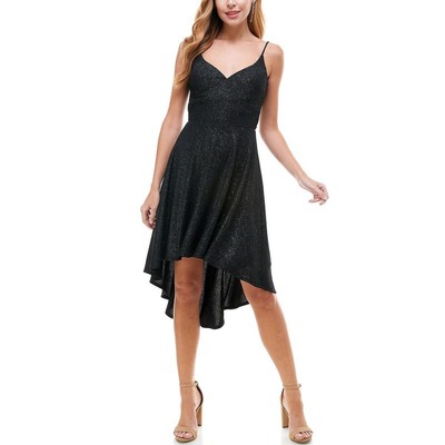 

City Studio Womens Black Glitter Cocktail and Party Dress Juniors  BHFO 8539, Black/silver