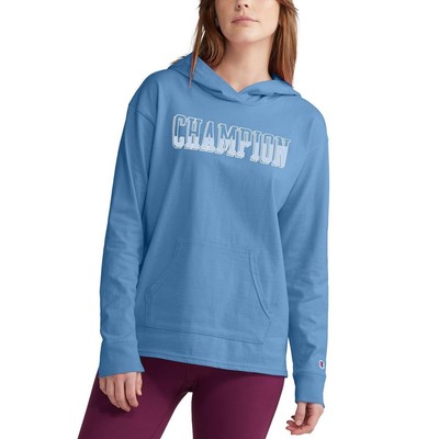 Удобная спортивная толстовка с капюшоном Champion Womens Blue Logo Loungewear S BHFO 4456