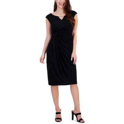 Connected Apparel Womens Black Rhinestone Detail Jersey Sheath Dress 8 BHFO 5810