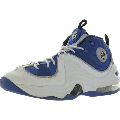 

Синие спортивные кроссовки Nike Boys Air Penny II 6 Medium (D) Big Kid BHFO 0138, College blue/black/white