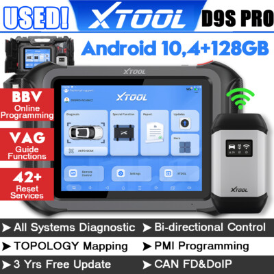 XTOOL Used D9S PRO Full Diagnostic Scanner Coding Programming Tool Topology DOIP