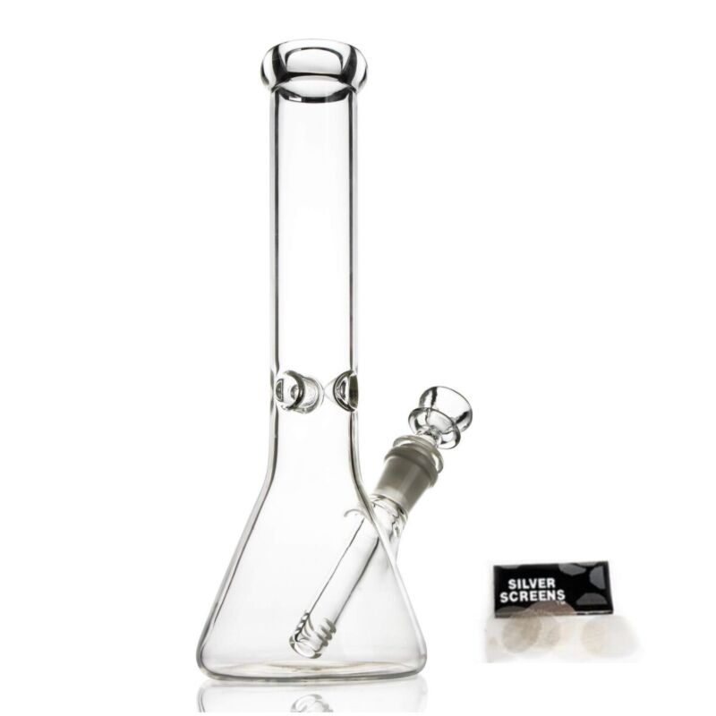 10 Inch Heavy Glass Bong Water Smoking Pipe Bong Beaker + 14mm Bowl Hookah Usa