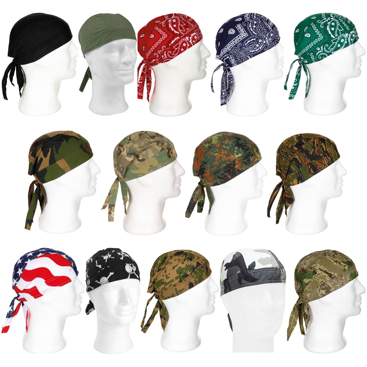 Headwrap verschiedene Motive, 100% Baumwolle