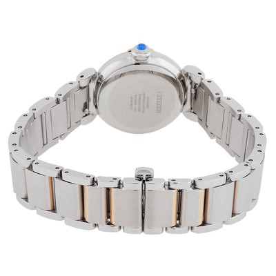Pre-owned Citizen L Mae White Mop Dial Ladies Watch Em1136-87d