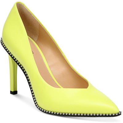 

Bar III Womens Binsa P Желтые туфли на каблуке из искусственной кожи 8 Medium (B,M) BHFO 9800, Citron smooth