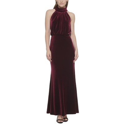 Eliza J Женское красное бархатное длинное официальное вечернее платье Gown Petites 6P BHFO 0173