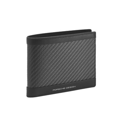 Pre-owned Porsche Design Men Wallet Carbon Fiber  Black Card And Coin Slim Compact Bifold