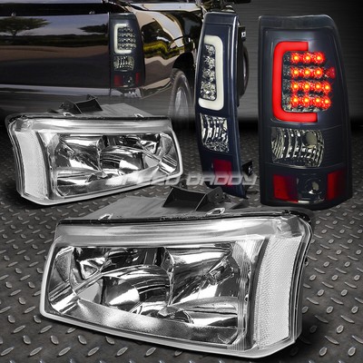 ХРОМ + ПРОЗРАЧНАЯ УГЛОВАЯ ФАРА + ЗАКОПЧЕННЫЙ 3D СВЕТОДИОДНЫЙ ЗАДНИЙ ФОНАРЬ ДЛЯ 03-07 SILVERADO