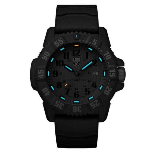 Pre-owned Luminox Carbon Seal 3800 Series Master Men's Watch Green Dial Black Strap 3813