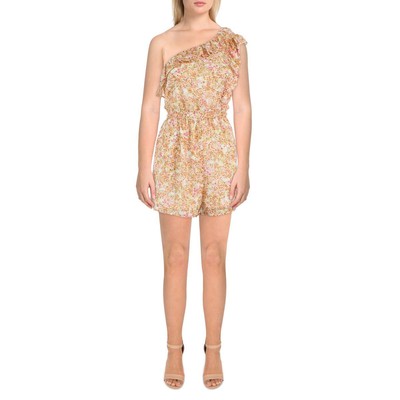 

Женский эластичный комбинезон на одно плечо Sadie - Sage Maya Orange с рюшами  BHFO 2137, Orange multi