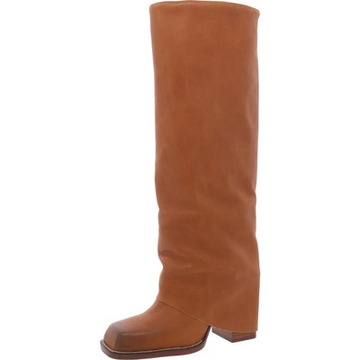 Женские сапоги до колена Steve Madden из кожи Aletta на блочном каблуке BHFO 4767