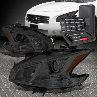 ДЛЯ 09-14 NISSAN MAXIMA ДЫМЧАТЫЙ КОРПУС, ЯНТАРНАЯ УГЛОВАЯ ФАРА ПРОЕКТОРА + НАБОР ИНСТРУМЕНТОВ