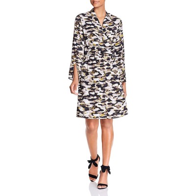 

Kenneth Cole New York Женское зеленое камуфляжное мини-платье с запахом  BHFO 6195, Green camo