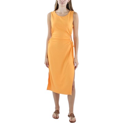 Женское оранжевое облегающее платье-футляр миди с вырезом Bebe Juniors XL BHFO 1920