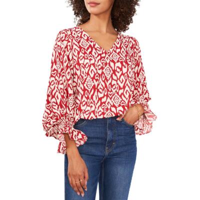 

Женская нарядная блузка с v-образным вырезом и присборами Vince Camuto BHFO 3904