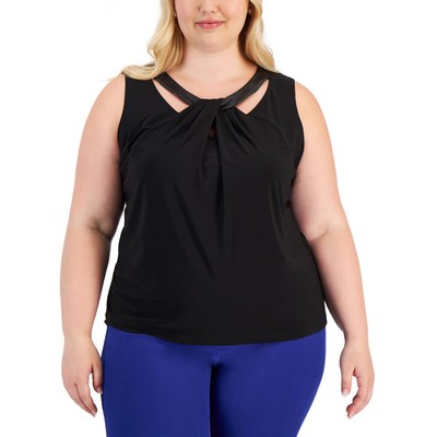 Kasper Womens Black Career Business Work Wear Blouse Shell Plus 2X BHFO 5733