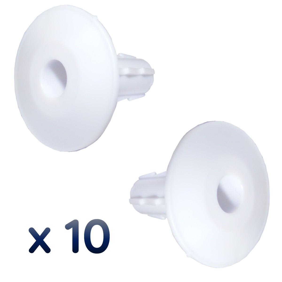 10x White Single Grommet Cable Bushes Feed Through Wall Cover Coaxial Hole Tidy