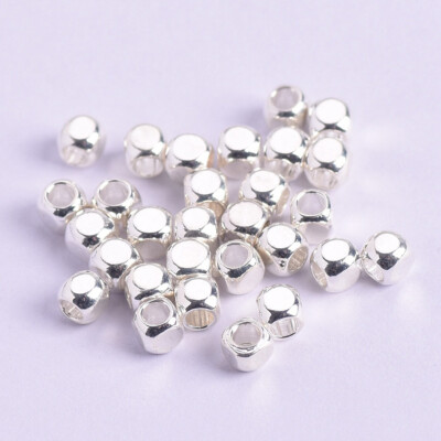 Cube 2mm 3mm 4mm 5mm 6mm Brass Metal Gold Silver Loose Spacer Beads Lot DIY