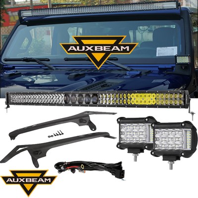 AUXBEAM 52''+4'' inch LED 5D-PRO Light Bar &Bracket For Jeep Wrangler JL 2018-2024