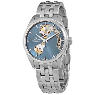 Hamilton Jazzmaster Open Heart Автоматические женские часы с синим циферблатом H32215140