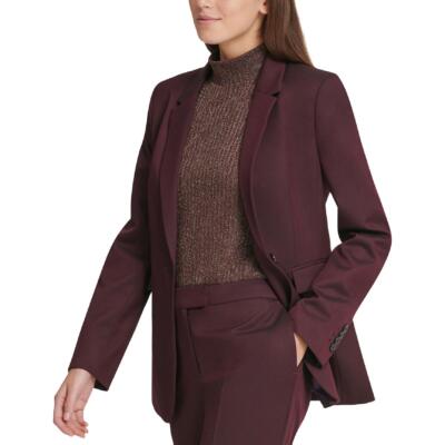 

DKNY Женский фиолетовый однотонный деловой пиджак на одной пуговице  BHFO 3480