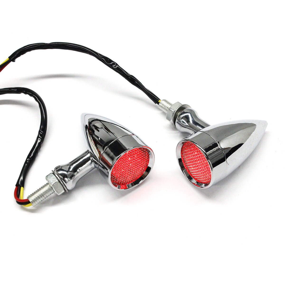 Universal LED Bullet Turn Signal Lights – Front/Rear – Chrome & Black – Fits Suzuki Savage 650 Boulevard S40 Bobber 4 thumbnail image