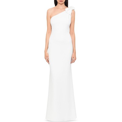 Женское белое вечернее платье Aqua с русалочкой на одно плечо, 4 BHFO 2615