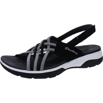 

Женские сандалии Skechers Arch Fit Reggae Sport — Hometown черно-белые с ремешком на пятке BHFO 3671, Black/white