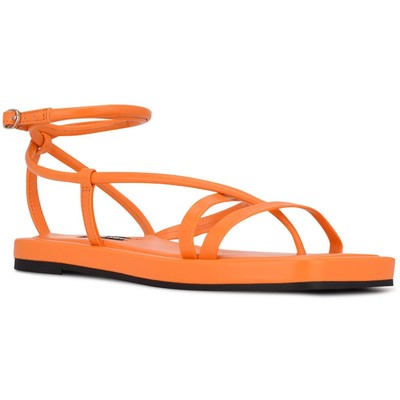 Nine West Womens Waren3 Orange Thong Sandals Shoes 8.5 Medium (B,M) BHFO 7243