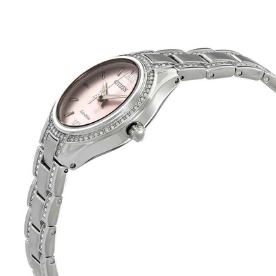 Pre-owned Citizen Crystal Pink Dial Ladies Watch Fe1230-51x