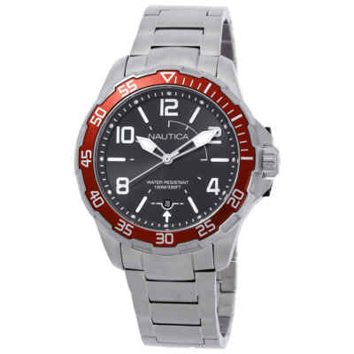 Мужские кварцевые часы Nautica Pilot House с черным циферблатом NAPPLH005