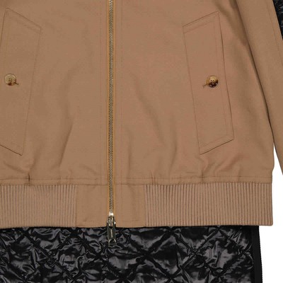 Pre-owned Burberry Ladies Biscuit Technical Wool Reconstructed Harrington Jacket In Check Description
