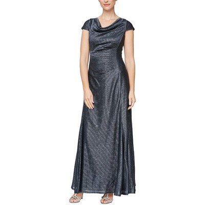 

Alex Evenings Женское металлическое вечернее платье с воротником-хомутом BHFO 5647, Navy