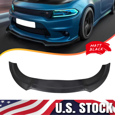 For Dodge Charger SRT 2015-2021 V1 Style Matte Black Front Bumper Lip Splitter