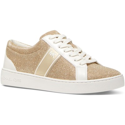 

MICHAEL Michael Kors Juno Stripe Женские парусиновые кроссовки с принтом и шнуровкой с покрытием, Cream, Juno