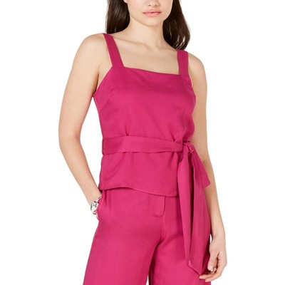 

Женская розовая майка Lucy Paris Grace с квадратным вырезом и поясом,  BHFO 6741, Fuchsia