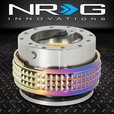 БЫСТРОРАЗЪЕМНОЕ АЛЮМИНИЕВОЕ РУЛЕВОЕ КОЛЕСО NRG С 6 БОЛТАМИ 2.1 ИЗ ОРУЖЕЙНОГО МЕТАЛЛА / ХРОМИРОВАННОГО КОЛЬЦА NEO