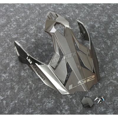 LS2 Matte Titanium/Hi-Viz Yellow Visor for Explorer Carbon Focus Helmets- 04-120