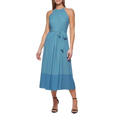 

Женское синее прозрачное платье миди с принтом DKNY  BHFO 4590, Vivid blue multi
