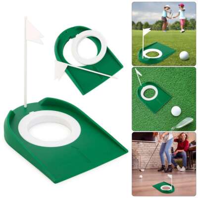 2x Indoor Outdoor Golf Putting Cup With Hole Flag Training Putter Practice Aid
